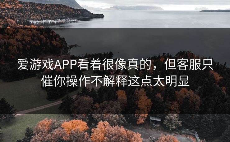 爱游戏APP看着很像真的,但客服只催你操作不解释这点太明显 爱游戏APP看着很像真的,但客服只催你操作不解释这点太明显