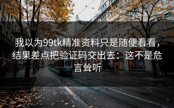 我以为99tk精准资料只是随便看看，结果差点把验证码交出去：这不是危言耸听