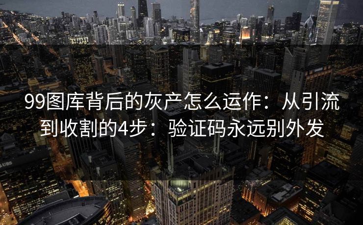 99图库背后的灰产怎么运作：从引流到收割的4步：验证码永远别外发